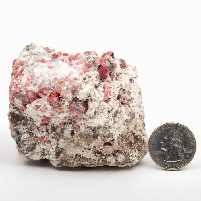 Garnet - Pink, Rough w/ Vesuvianite