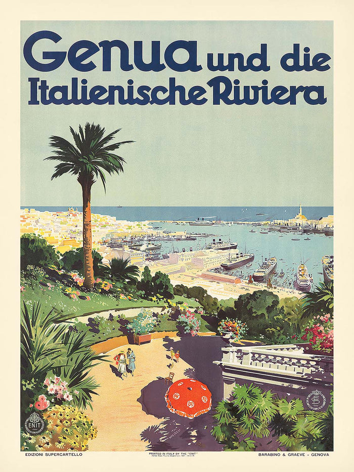 Genoa Travel Poster: Genua by Aurelio Craffonara, 1931
