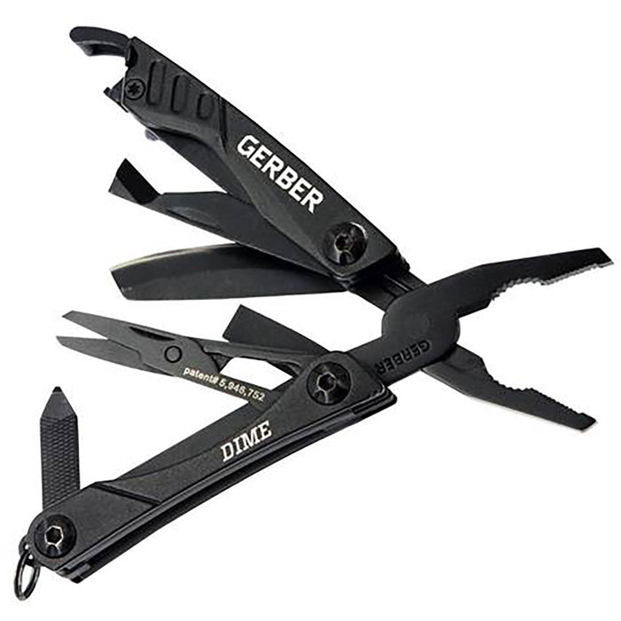 Gerber Dime Micro Tool, Black , Open view.