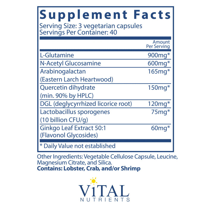 GI Repair Nutrients by Vital Nutrients Ingredients