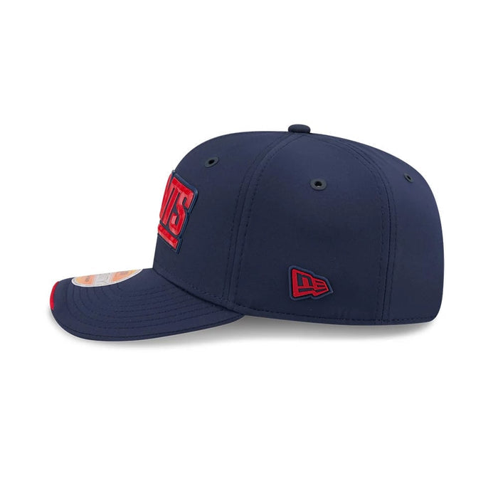 Pictured is this NFL Sideline 2026 New York Giants 9SEVENTY Stretch Snap cap in dark blue. 4