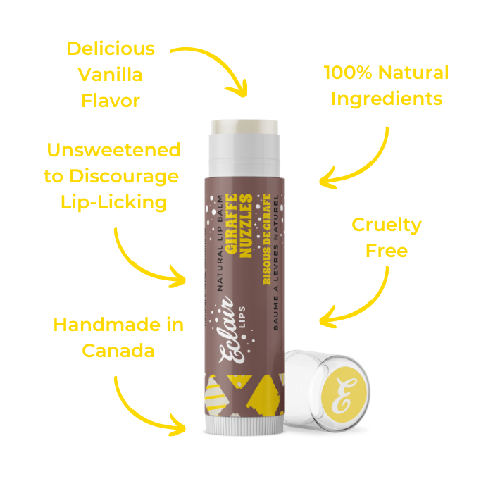Eclair Lips Giraffe Nuzzles natural lip balm - 100% natural, cruelty-free.