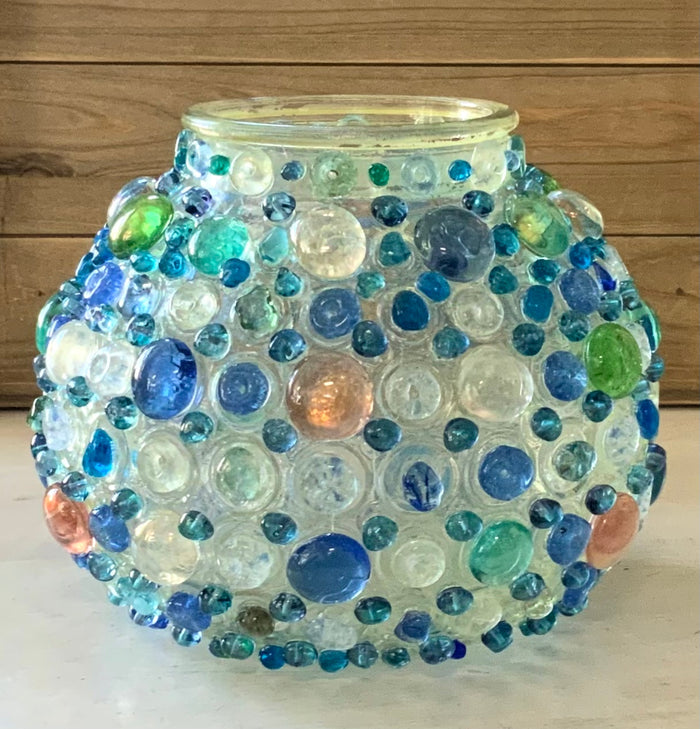 Glass Pebble Urchin Candle Holder