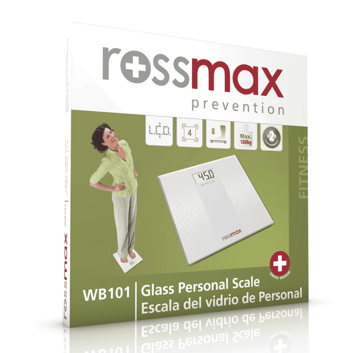 Glass Personal Electronic Weighing Scale Black FREE Face Tower | Rossmax