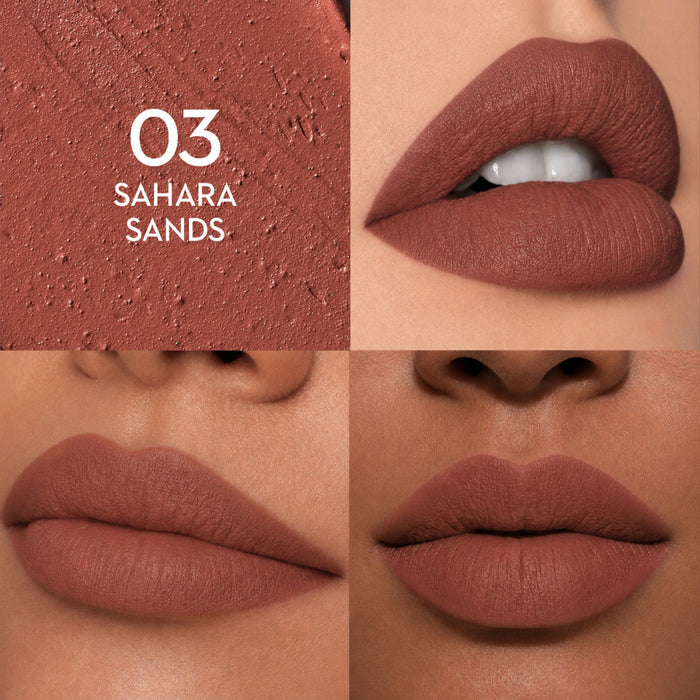 Lips wearing SUGAR Glide Peptide Serum Lipstick in 03 Sahara Sands#Color_03 Sahara Sands