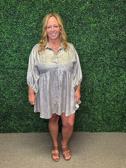 Gold Metallic Tunic Mini
