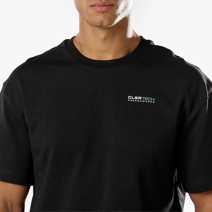 Gradient Mountain Tech T-Shirt | Black