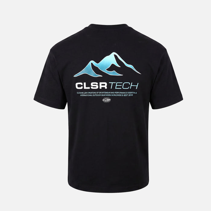 Gradient Mountain Tech T-Shirt | Black