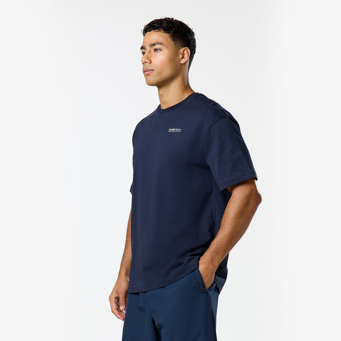 Gradient Mountain Tech T-Shirt | Navy