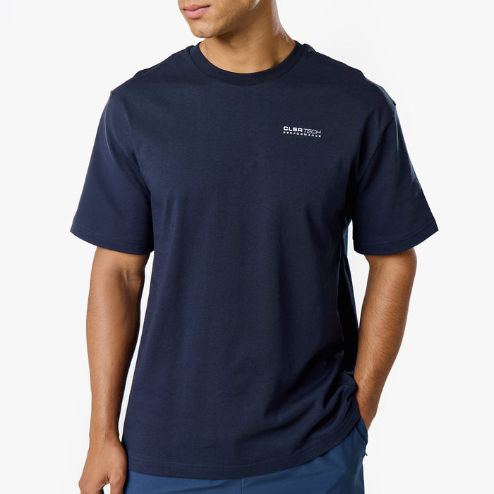 Gradient Mountain Tech T-Shirt | Navy