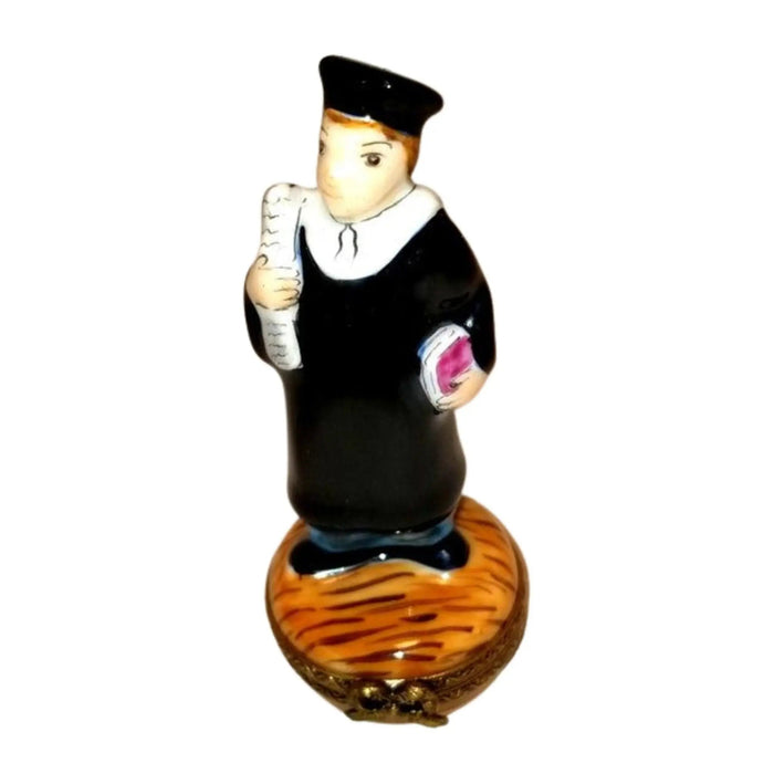 Graduate Diploma Porcelain Figurine Porcelain Limoges graduation limoges boxes professional French Trinket Box