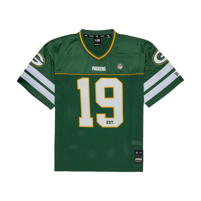 The model is wearing this NFL Green Bay Packers Mesh Jersey in green. 6