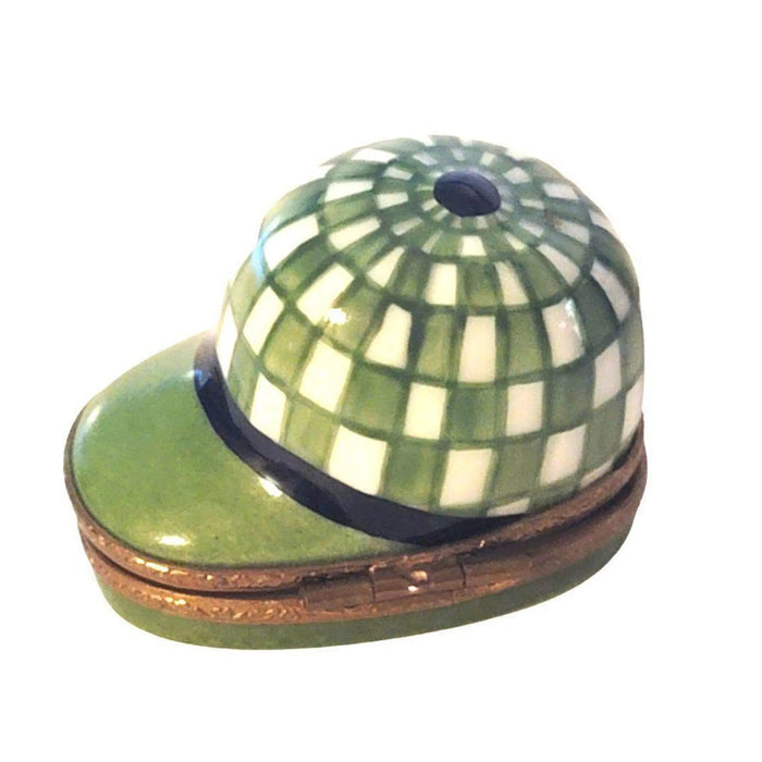 Green Limoges Derby Hat Porcelain Limoges hat sports French Trinket Box
