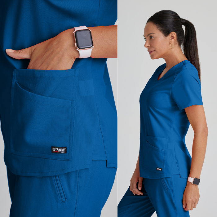 GREY'S ANATOMY STRETCH Emma Top - 4 Pocket Scrub Top - REGULAR GRST011
