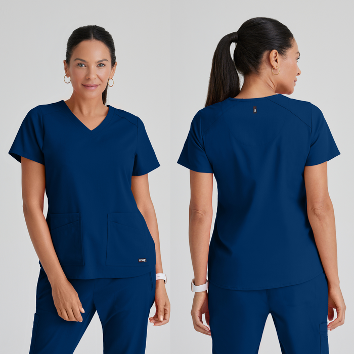 GREY'S ANATOMY STRETCH Emma Top - 4 Pocket Scrub Top - REGULAR GRST011