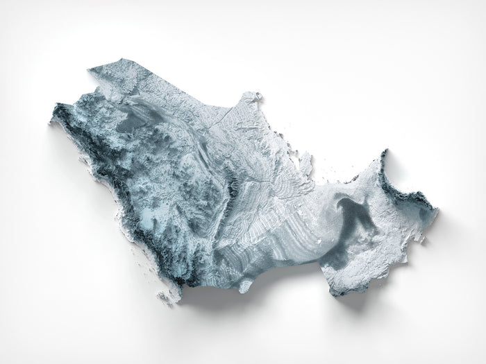 Gulf Countries Topographic 3D Relief Map