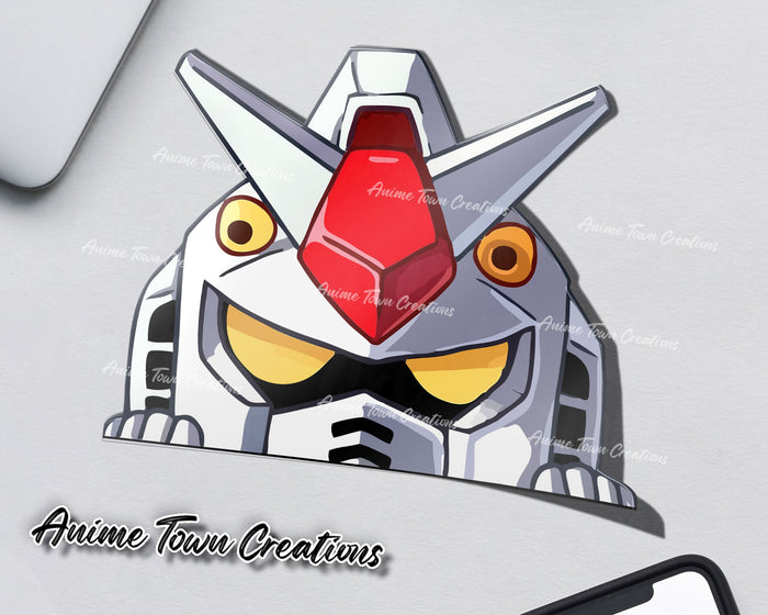 Anime Town Creations Sticker Gundam Minimalist Peeker 5" Accessories - Anime Gundam Sticker
