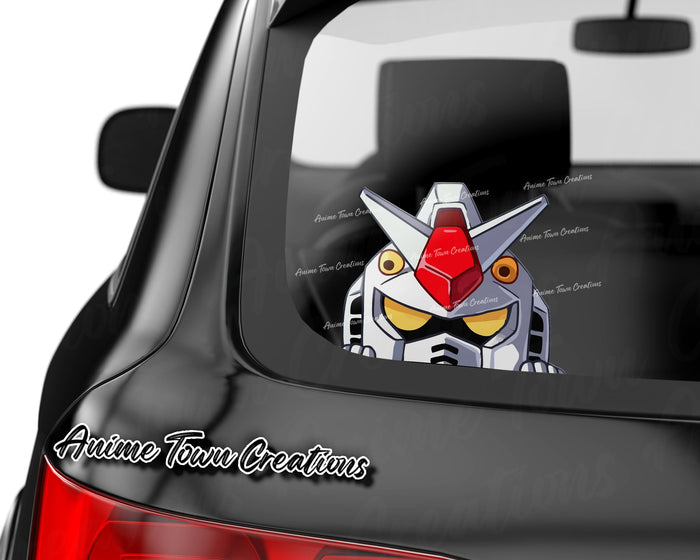 Anime Town Creations Sticker Gundam Minimalist Peeker 8" Accessories - Anime Gundam Sticker