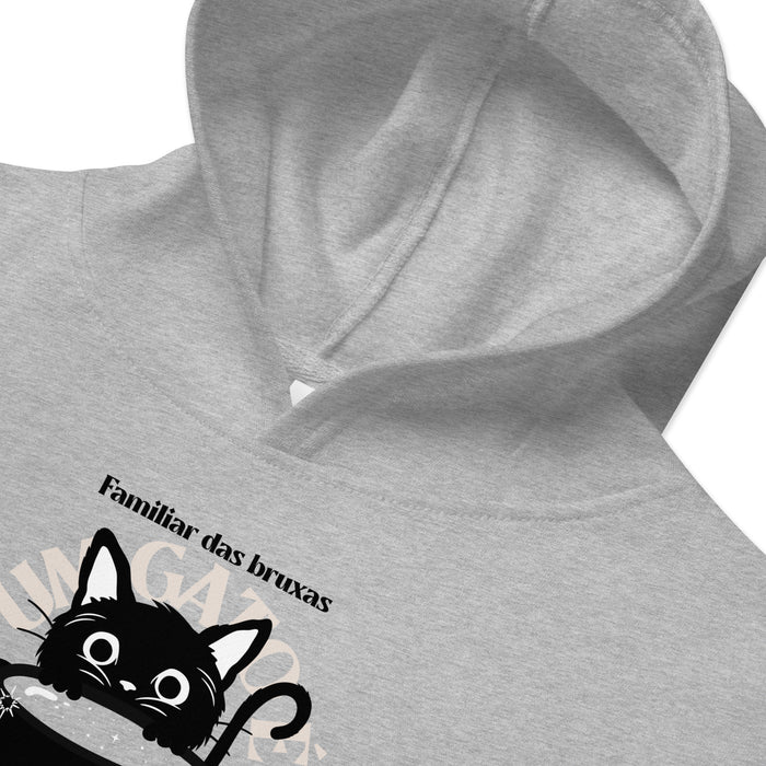Halloween Witch Cat Kids Fleece Hoodie