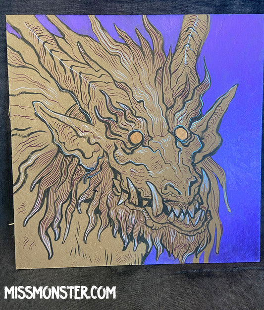 HAPPY DEMON GUY INK DRAWING
