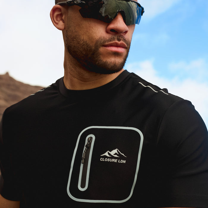 Heat Seal Zip Pocket T-Shirt | Black