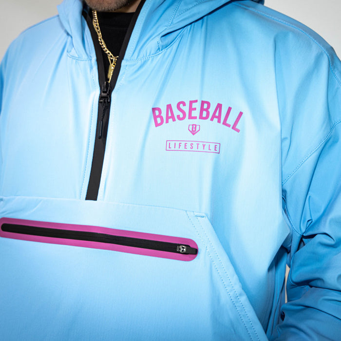 Blue Heritage Premium Windbreaker Cotton Candy Blue youth windbreaker - front view