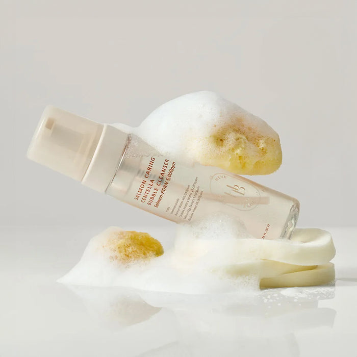 HEVEBLUE Salmon Caring Centella Bubble Cleanser - valomosios veido putos