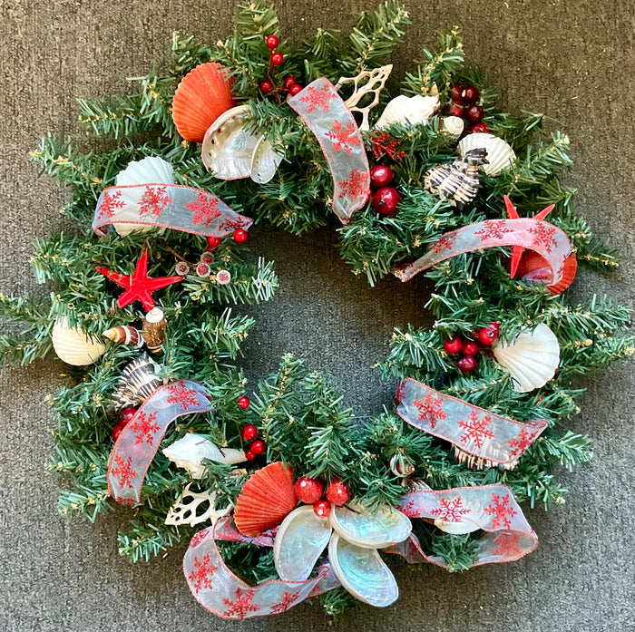 Holiday Christmas Shell Wreath