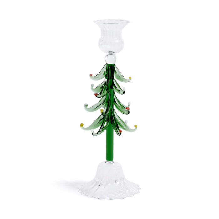 Holiday Icon Candle Holder - Clear & Green - Set of 4 - Candle Holders by Carlyle Avenue