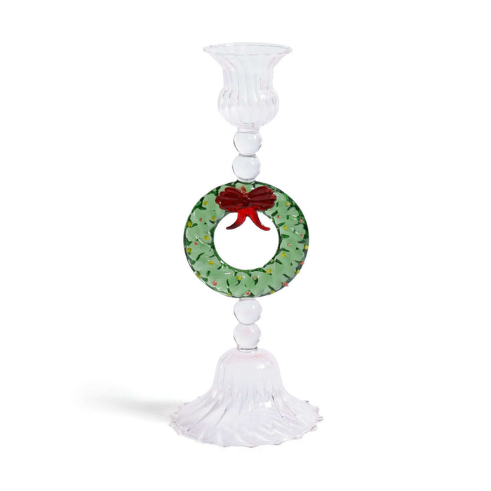 Holiday Icon Candle Holder - Clear & Green - Set of 4 - Candle Holders by Carlyle Avenue
