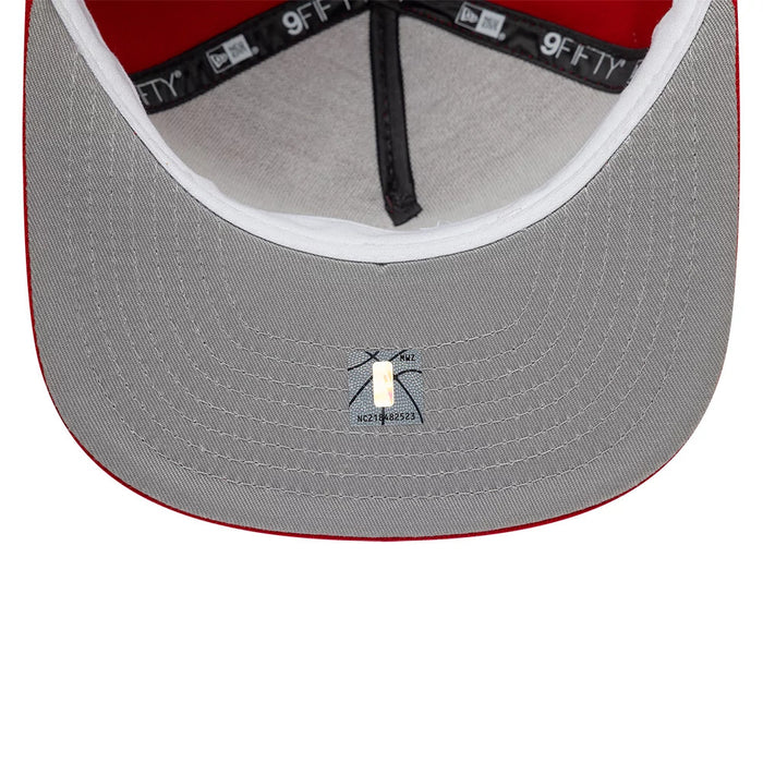 Pictured is this NBA Hardwood Classic Houston Rockets 9FIFTY A-Frame Snapback cap in red. 2