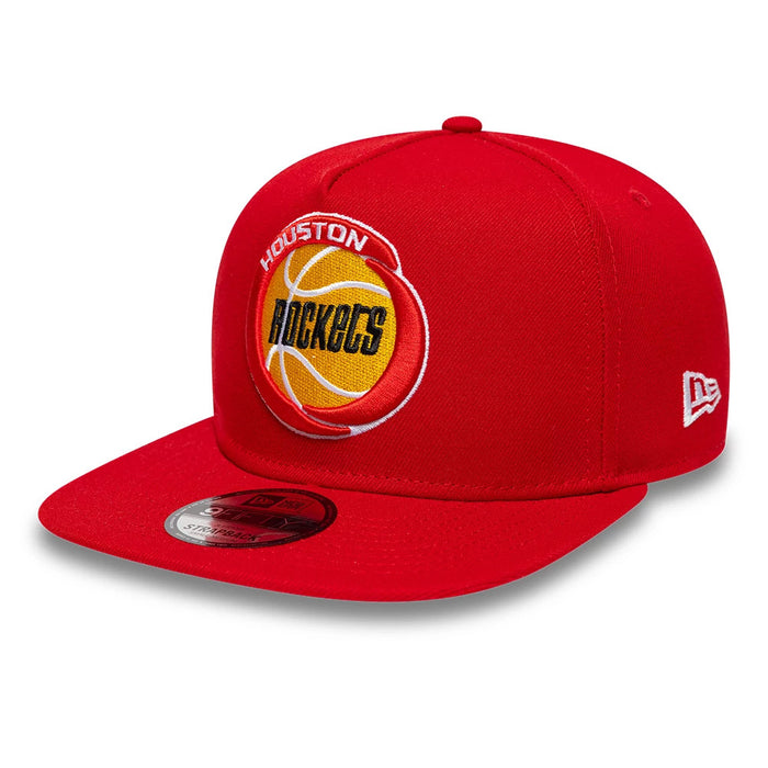 Pictured is this NBA Hardwood Classic Houston Rockets 9FIFTY A-Frame Snapback cap in red. 4