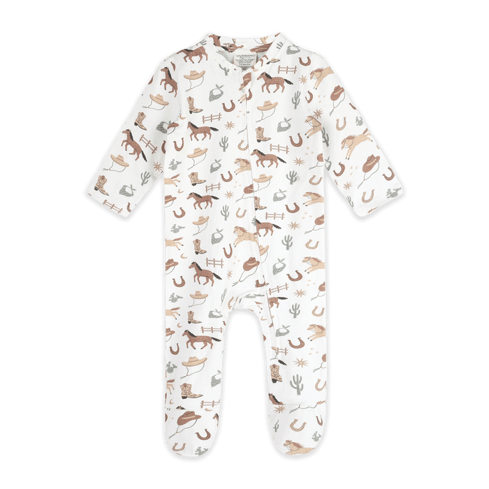 Howdy Horse Baby Footie (Organic Jersey) - Front