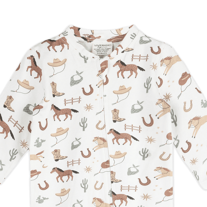 Howdy Horse Baby Footie (Organic Jersey) - Detail