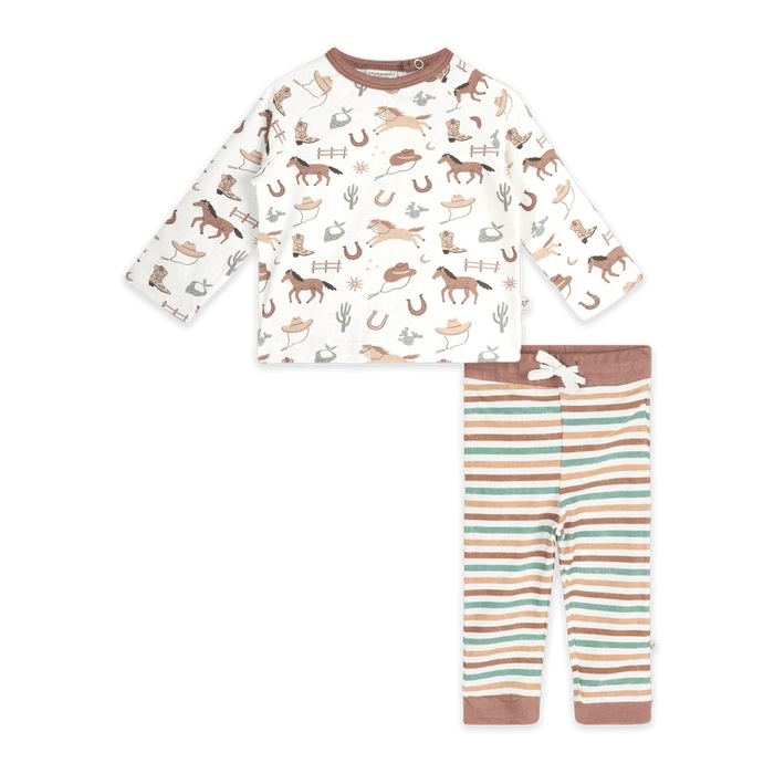 Howdy Horse Baby Tee & Jogger (Organic Jersey) - Outfit Set