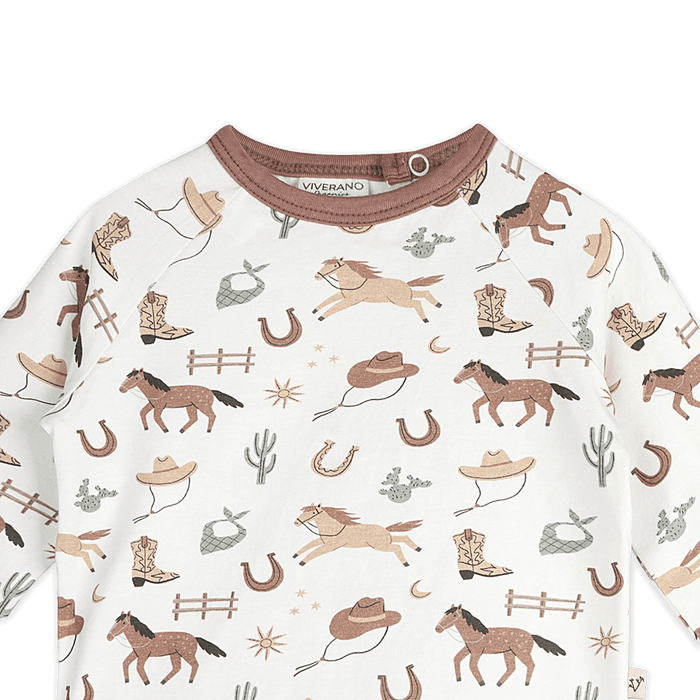 Howdy Horse Baby Tee & Jogger (Organic Jersey) - Detail
