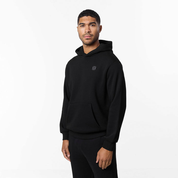 Icon Back Print Relaxed Hoodie | Black