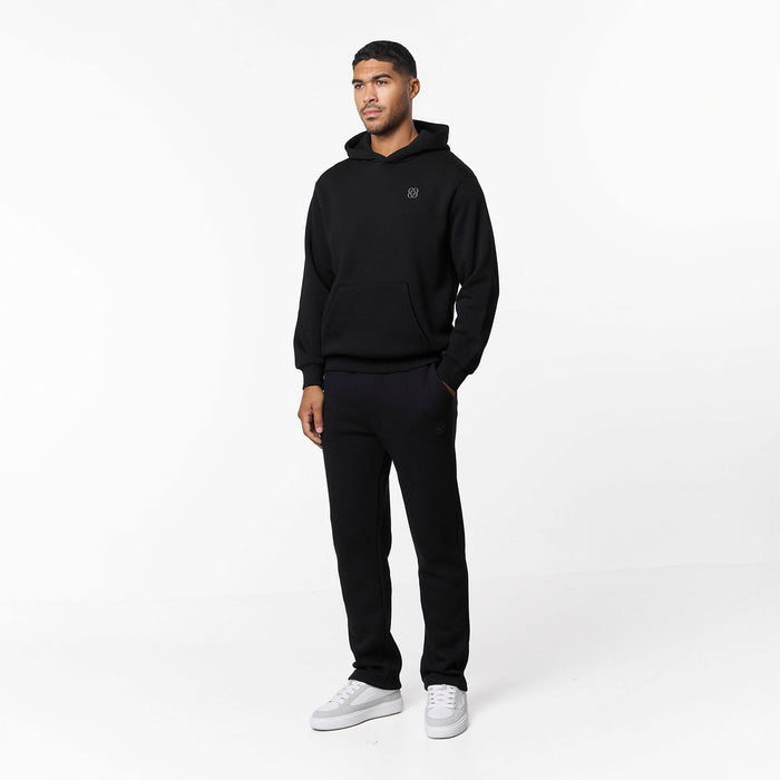 Icon Back Print Relaxed Hoodie | Black