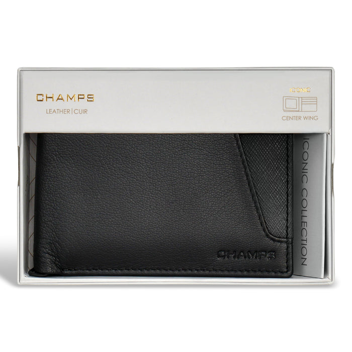 Iconic / Leather Center Wing Wallet *Drop Ship*