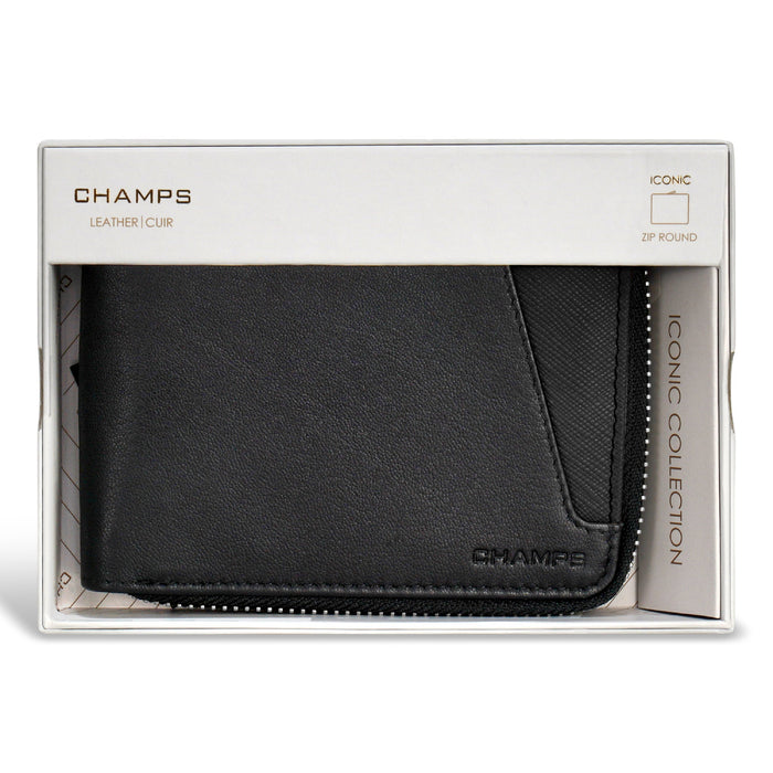 Iconic / Leather Zip Around Wallet *Drop Ship*