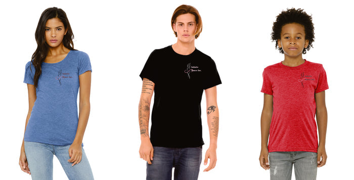 Infinte Dance Small Logo Triblend Tee-Unisex, Ladies, Youth Sizes