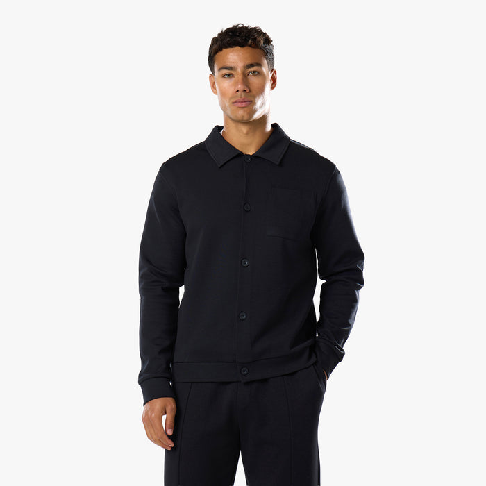 Interlock Button Up Jacket | Black
