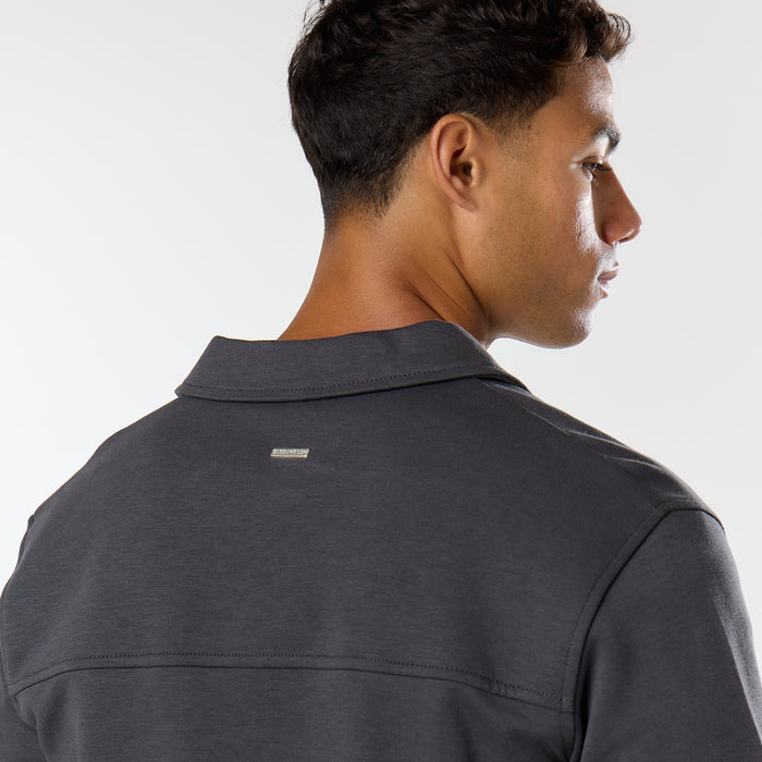 Interlock Button Up Jacket | Charcoal