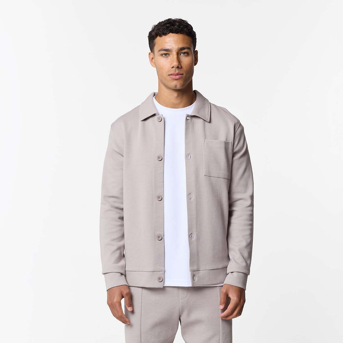 Interlock Button Up Jacket | Stone