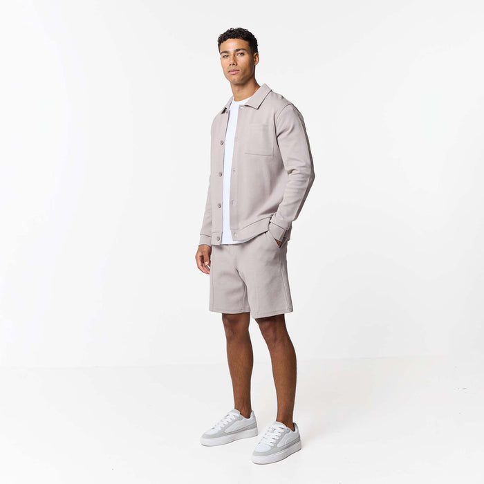 Interlock Button Up Jacket | Stone