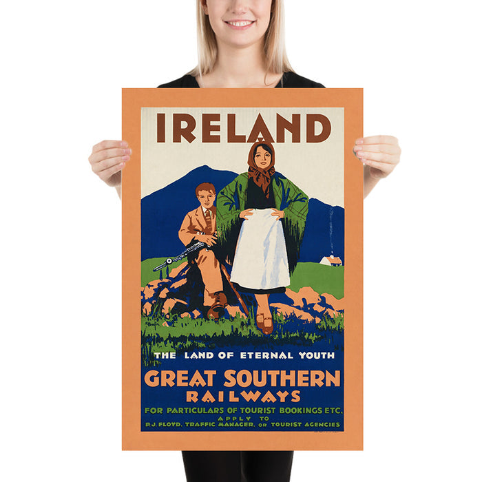 Ireland Travel Poster: The Land of Eternal Youth by R. Breslin