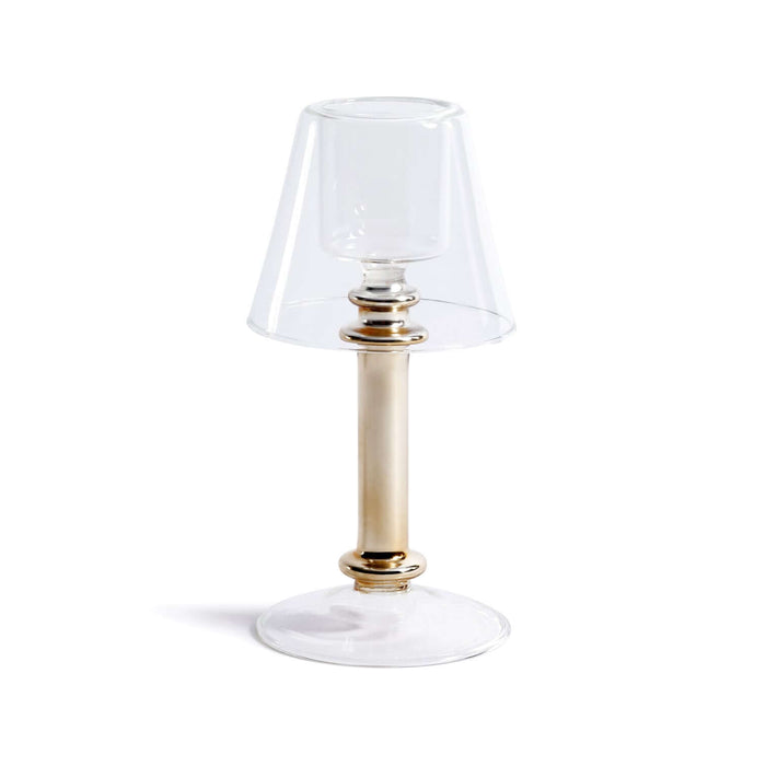 Isola Glass Tealight Lamp - Clear and Gold - Tealight Holders by Carlyle Avenue
