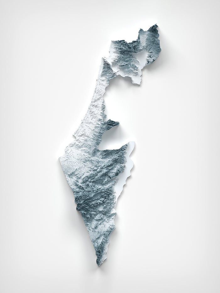 Israel Topographic 3D Relief Map