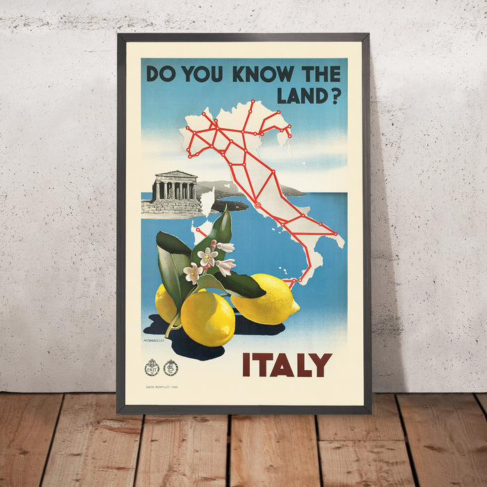 A framed image of