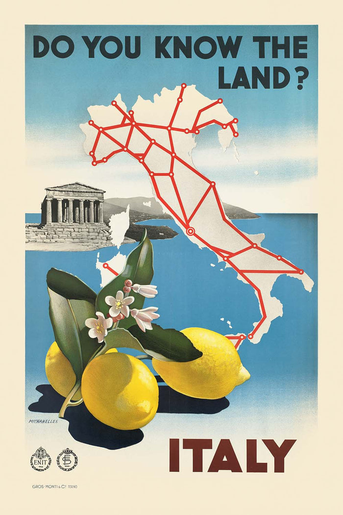 Italy Travel Poster: Do You Know the Land by Michahelles
